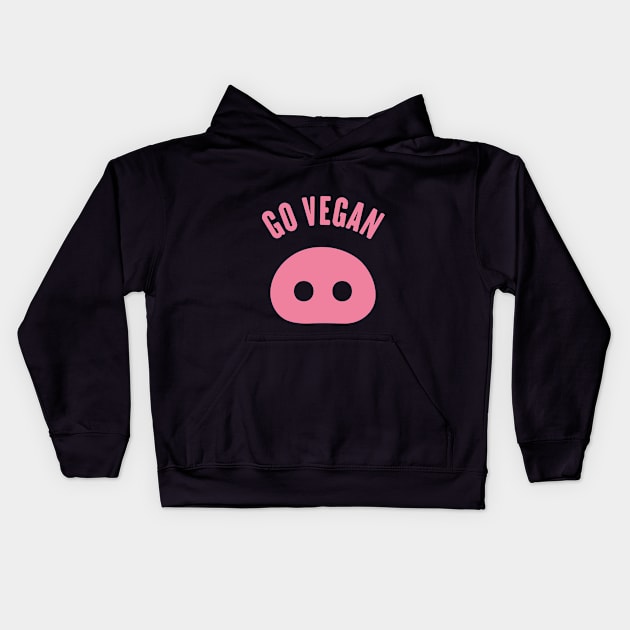 Go vegan pig T-shirt Kids Hoodie by Vegansouls